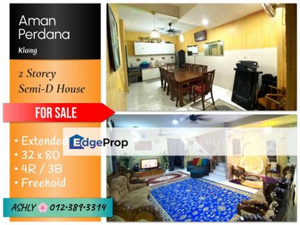 BEST Value 🌸 Double Storey Semi-D for SALE 🏡 Rumah untuk Jual @ Aman Perdana, 41050 Klang, Selangor, Selangor, Klang