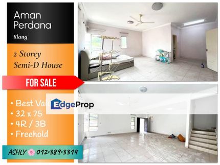 BEST Value 🌸 Double Storey Semi-D for SALE 🏡 Rumah untuk Jual @ Aman Perdana, 41050 Klang, Selangor, Selangor, Klang