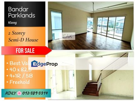 BEST Value 🌸 Double Storey Semi-D for SALE 🏡 Rumah untuk Jual @ Bandar Parklands, 41200 Klang, Selangor, Selangor, Klang