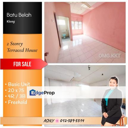 BEST Value 🌸 Double Storey Terrace House for SALE 🏡 Rumah untuk Jual @ Batu Belah, 42100 Klang, Selangor , Selangor, Klang