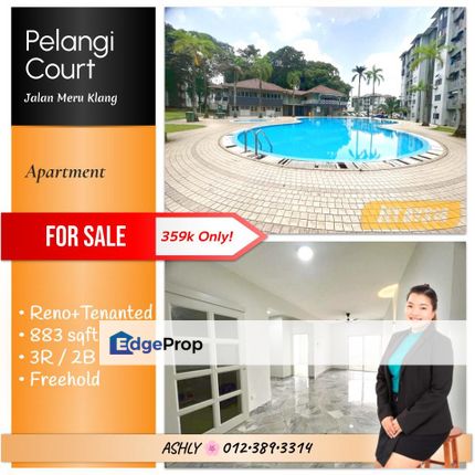 Reno+Tenanted 🌸 Apartment for SALE 🏡 Rumah untuk Jual @ Pelangi Court, Jalan Meru, 41150 Klang, Selangor  , Selangor, Klang