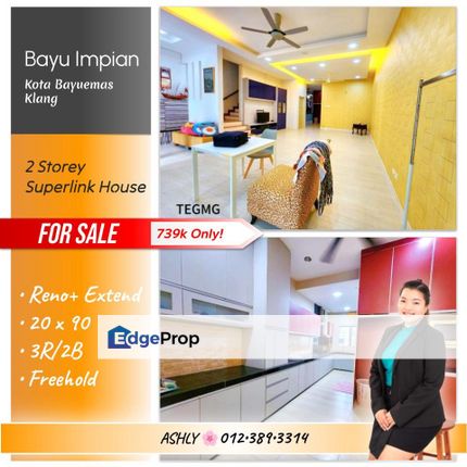 Good Condition RENO Unit 🌸 Double Storey Terrace House for SALE 🏡 Rumah untuk Dijual @ Bayu Impian, Kota Bayuemas, 42000 Klang, Selangor, Selangor, Klang