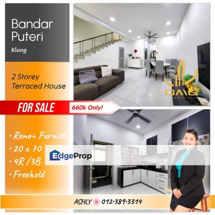 RENO+FURNISH 🌸 Double Storey Terraced House for SALE 🏡 Rumah untuk Jual @ Gelang, Bandar Puteri Klang, 41200 Klang, Selangor  , Selangor, Klang