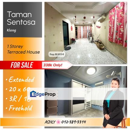 BEST Value 🌸 Single Storey Terrace House for SALE 🏡 Rumah untuk Jual @ Taman Sentosa, 41200 Klang, Selangor, Selangor, Klang