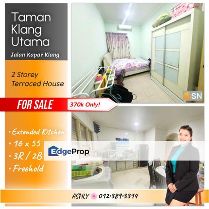 PRICE REVISED 🌸 2 Storey Terrace House for SALE 🏡 Rumah untuk Jual @ Taman Klang Utama, Jalan Kapar, Klang, Selangor, Klang