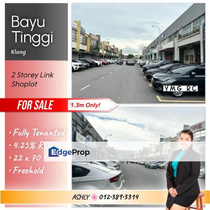 4.25% ROI 🌸 2 Storey Shoplot for SALE 🏢 Kedai untuk Dijual @ Taman Bayu Tinggi, 41200 Klang, Selangor  , Selangor, Klang