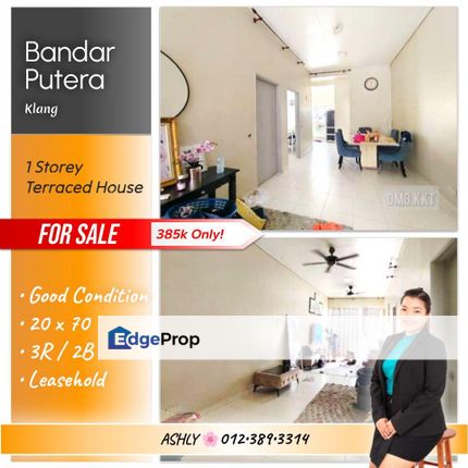 BEST Value 🌸 Single Storey House for SALE 🏡 Rumah untuk Dijual @ Bandar Putera, 41000 Klang, Selangor  , Selangor, Klang