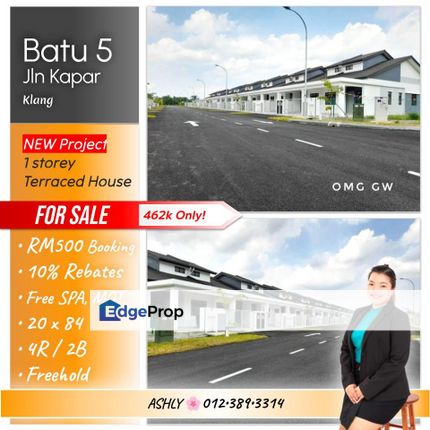 Hot Selling! 90% Booked 🔥 New Launch Project 🌟 Single Storey Terrace House for SALE 🏡 Rumah untuk Dijual @ Batu 5, Jalan Kapar, 42200 Klang  , Selangor, Klang