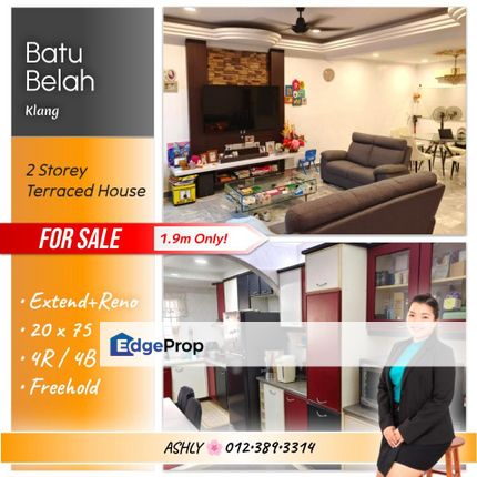 RENO+EXTEND 🌸 Double Storey Terraced House for SALE 🏡 Rumah untuk Jual @ Kampung Batu Belah, 41050 Klang, Selangor, Selangor, Klang