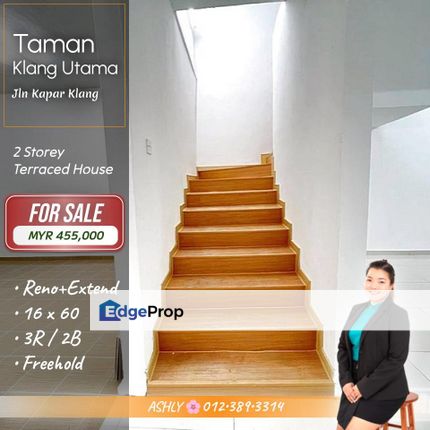 RENO+EXTEND 🌸 Double Storey Terrace House for SALE @ Taman Klang Utama, 42100 Klang, Selangor, Selangor, Klang