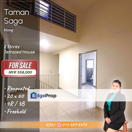 RENOVATED 🌸 Double Storey Terraced House for SALE @ Taman Saga, 41000 Klang, Selangor, Selangor, Klang