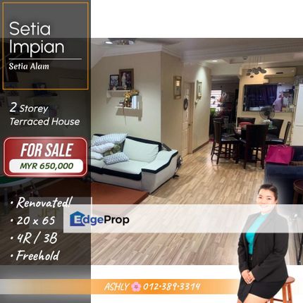 RENO+EXTENDED 🌸 Double Storey Terraced House for SALE   @ Setia Impian, Setia Alam Shah Alam, Selangor, Setia Alam/Alam Nusantara