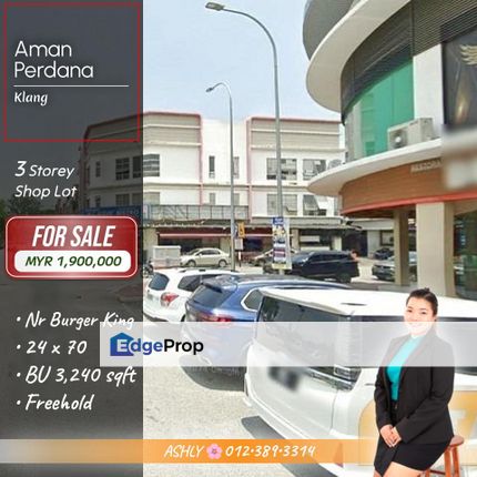 TENANTED 🌸 2 Storey Shop Lot for SALE   @ Aman Perdana, 41050 Klang, Selangor, Selangor, Klang