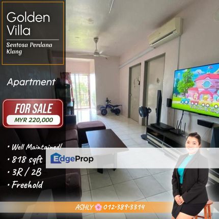 WELL Maintained 🌸 Golden Villa Apartment   @ Taman Sentosa Perdana, 41000 Klang, Selangor, Selangor, Klang