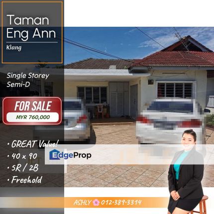 GREAT Value 🌸 Single Storey Semi D House for SALE @ Taman Eng Ann, Klang, Selangor, Klang