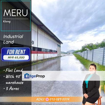 INDUSTRIAL Land with Warehouse 🏭 For RENT   @ Meru, Klang, Selangor, Selangor, Kapar 