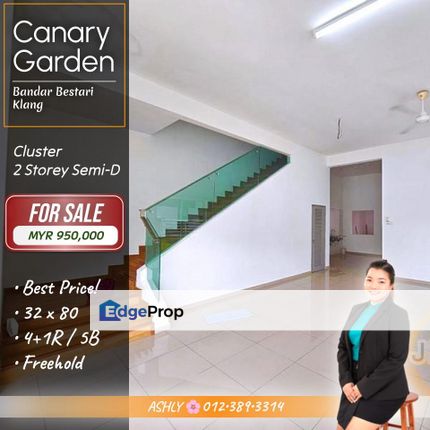 EXCELLENT VALUE 🌟 Double Storey Cluster Semi-D House for SALE   @ Canary Garden, Bandar Bestari, 42000 Klang, Selangor, Selangor, Klang