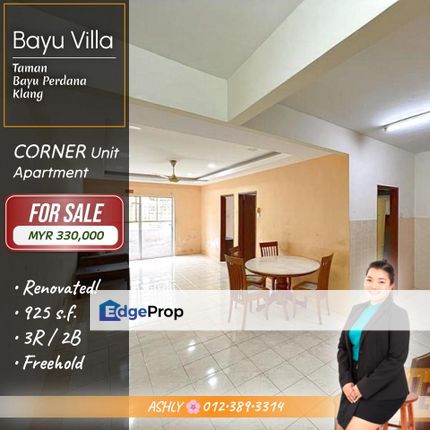 RENOVATED 🌸 Apartment with Pool Access for SALE @ Taman Bayu Perdana, Klang, Selangor, Klang