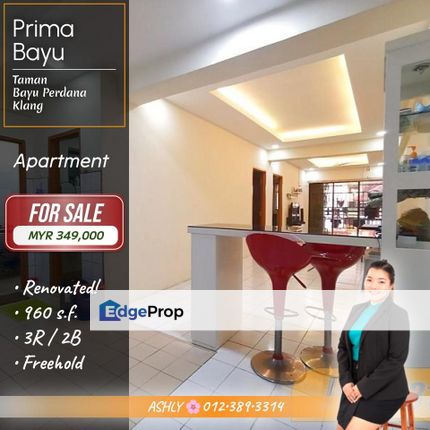 RENOVATED 🌸 Prima Bayu Apartment for SALE @ Bayu Perdana, 41200 Klang, Selangor, Selangor, Klang