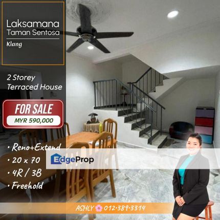 RENOVATED 🌸 Double Storey Terraced House for SALE @ Jalan Laksamana, Taman Sentosa, 41200 Klang, Selangor, Selangor, Klang