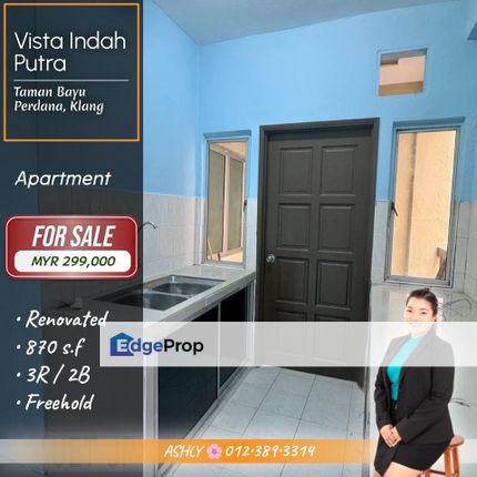 RENOVATED 🌸 Apartment for SALE @ Vista Indah Putra, Taman Bayu Perdana, 41200 Klang, Selangor, Selangor, Klang