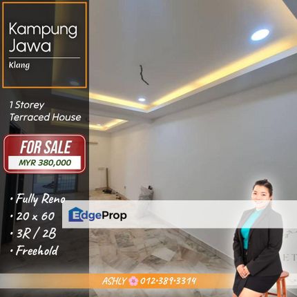 RENOVATED 🌸 Single Storey Terraced House for SALE @ Kampung Jawa, 41200 Klang, Selangor, Selangor, Klang