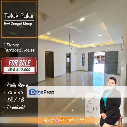 Newly RENOVATED 🌸 Single Storey Terraced House for SALE @ Taman Teluk Pulai, Jalan Tepi Sungai, 41100 Klang, Selangor, Selangor, Klang