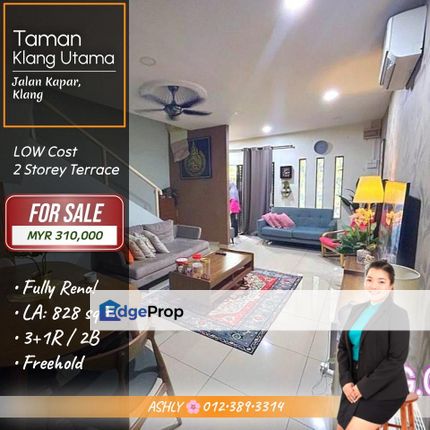 RENOVATED 🌸 2 Storey Low Cost Terraced House for SALE │ Taman Klang Utama, Jalan Kapar, Klang  , Selangor, Klang