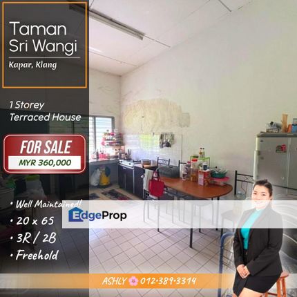 FULL Loan 🌸 Single Storey Terrace House for SALE │ Taman Seri Wangi, Jalan Kapar, Klang, Selangor, Kapar 