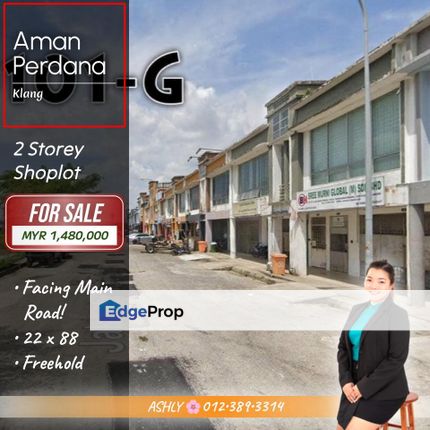 Facing MAIN Road 🌸2 Storey Shoplot for SALE │ Aman Perdana, Klang, Selangor, Selangor, Klang