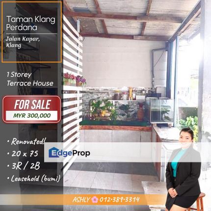 End Lot 🌸 1 Storey Terraced House For SALE (bumi buyers only) │ Taman Klang Perdana, Jalan Kapar, Klang, Selangor, Klang