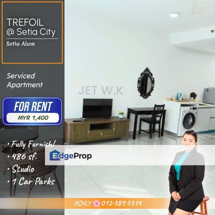 Partial Furnished 🌸 Studio Serviced Apartment For RENT │ Trefoil, Setia City, Setia Alam, Selangor, Setia Alam/Alam Nusantara