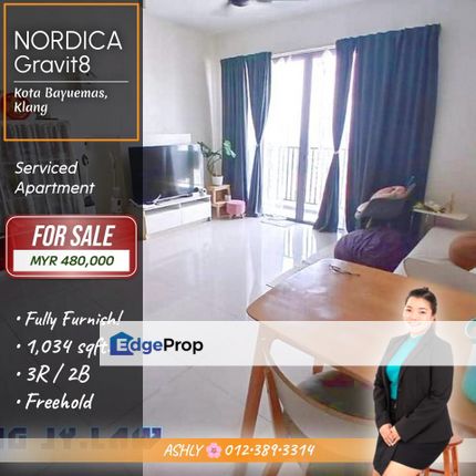 Fully Furnished 🌸 Service Residence For SALE │ Nordica @ Gravit8, Kota Bayuemas, Klang  , Selangor, Klang