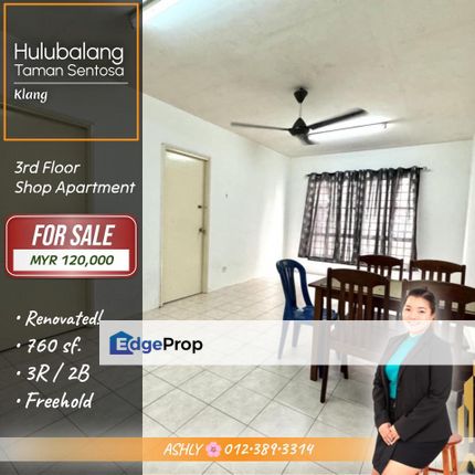 Tenanted & Renovated 🌸 Shop Apartment For SALE │ Jalan Hulubalang, Taman Sentosa, Klang, Selangor, Klang