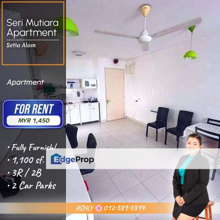 FULLY Furnish 🌸 Apartment for RENT │ Seri Mutiara Apartment, Setia Alam, Shah Alam, Selangor, Setia Alam/Alam Nusantara