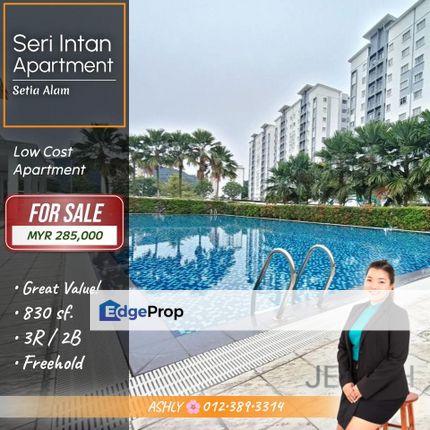 Affordable 🌸 Low-Cost Apartment for SALE │ Seri Intan Apartment, Setia Alam, Selangor, Setia Alam/Alam Nusantara