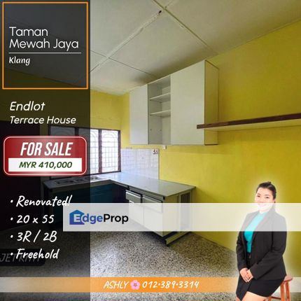 BELOW Bank Value 🌸 Endlot Single Storey Terrace for SALE │ Taman Mewah Jaya (Samarinda), Klang, Selangor, Klang