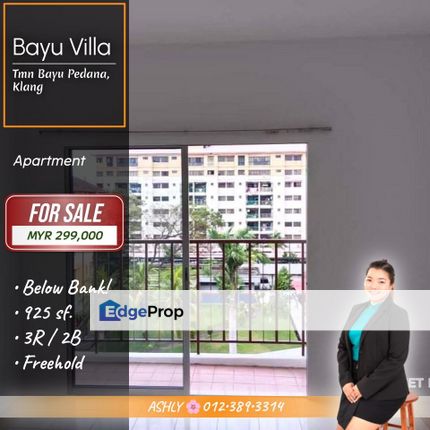 TENANTED Good Investment 🌸 Bayu Villa Apartment for SALE │ Taman Bayu Perdana, Klang, Selangor, Klang