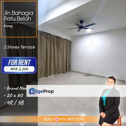 Renovated 🌸 2 Storey Terraced House for RENT │ Jalan Bahagia, Batu Belah, Klang  , Selangor, Klang