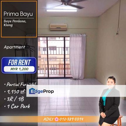 Partially FURNISH 🌸 Prima Bayu Apartment for RENT │ Taman Bayu Perdana, Klang, Selangor, Klang