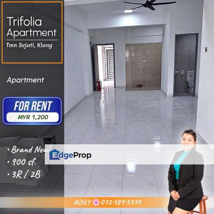 Brand NEW 🌸 Apartment for RENT | Trifolia Apartment, Taman Sejati, Klang  , Selangor, Klang