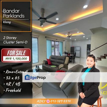 FULLY Renovated 🌸 Double Storey Cluster Semi D for SALE | Bandar Parklands, Klang  , Selangor, Klang