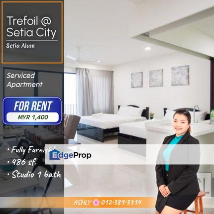 FULLY FURNISHED 🌸 Studio Apartment for RENT | Trefoil @ Setia City, Setia Alam, Selangor, Setia Alam/Alam Nusantara