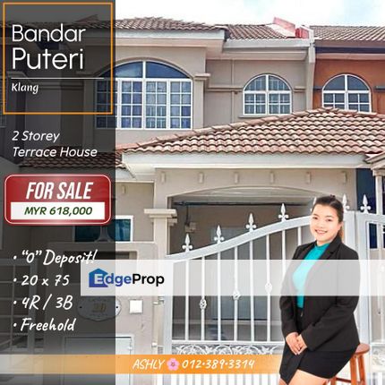 "0" D/P to OWN! 🌸 Double Storey Terrace House for SALE | Bandar Puteri Klang, Selangor, Klang