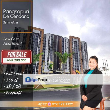 FULL Loan 🌸 Low Cost Apartment for SALE | De Cendana, Setia Alam, Shah Alam, Selangor, Setia Alam/Alam Nusantara