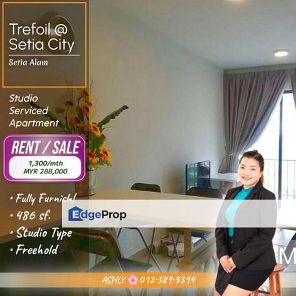 Nice & SWEET 🌸 Studio Serviced Apartment for SALE/RENT | Trefoil @ Setia City, Setia Alam, Selangor, Setia Alam/Alam Nusantara