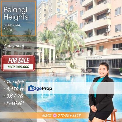 TENANTED 🌸 Apartment for SALE | Pelangi Heights, Bukit Kuda, Klang, Selangor, Klang