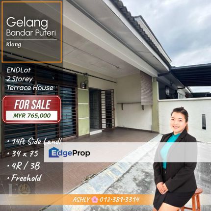 14ft Side Land 🌸 Endlot Double Storey Terrace House for SALE | Bandar Puteri, Klang, Selangor, Klang