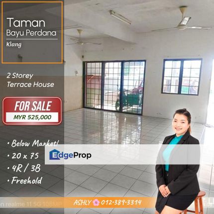 Facing FIELD 🌸 Double Storey Terrace House for SALE | Taman Bayu Perdana, Klang, Selangor, Klang