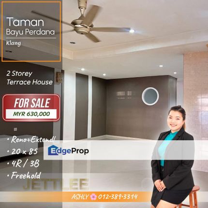 FULLY Reno + Extended 🌸 Double Storey Terrace House for SALE | Taman Bayu Perdana, Klang, Selangor, Klang